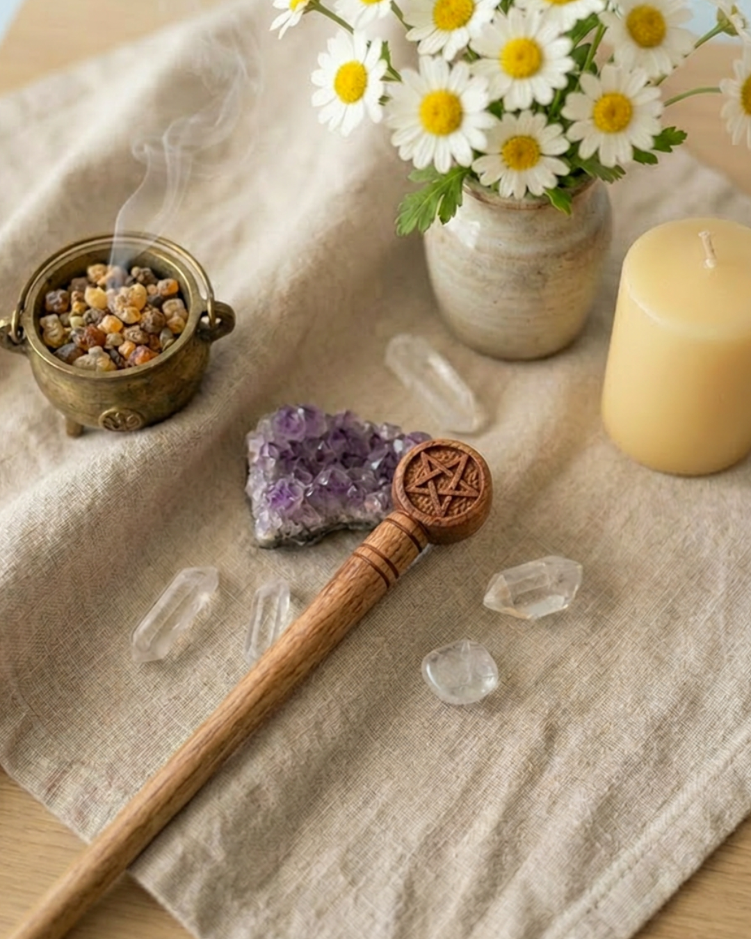 Baguette en bois avec pentacle