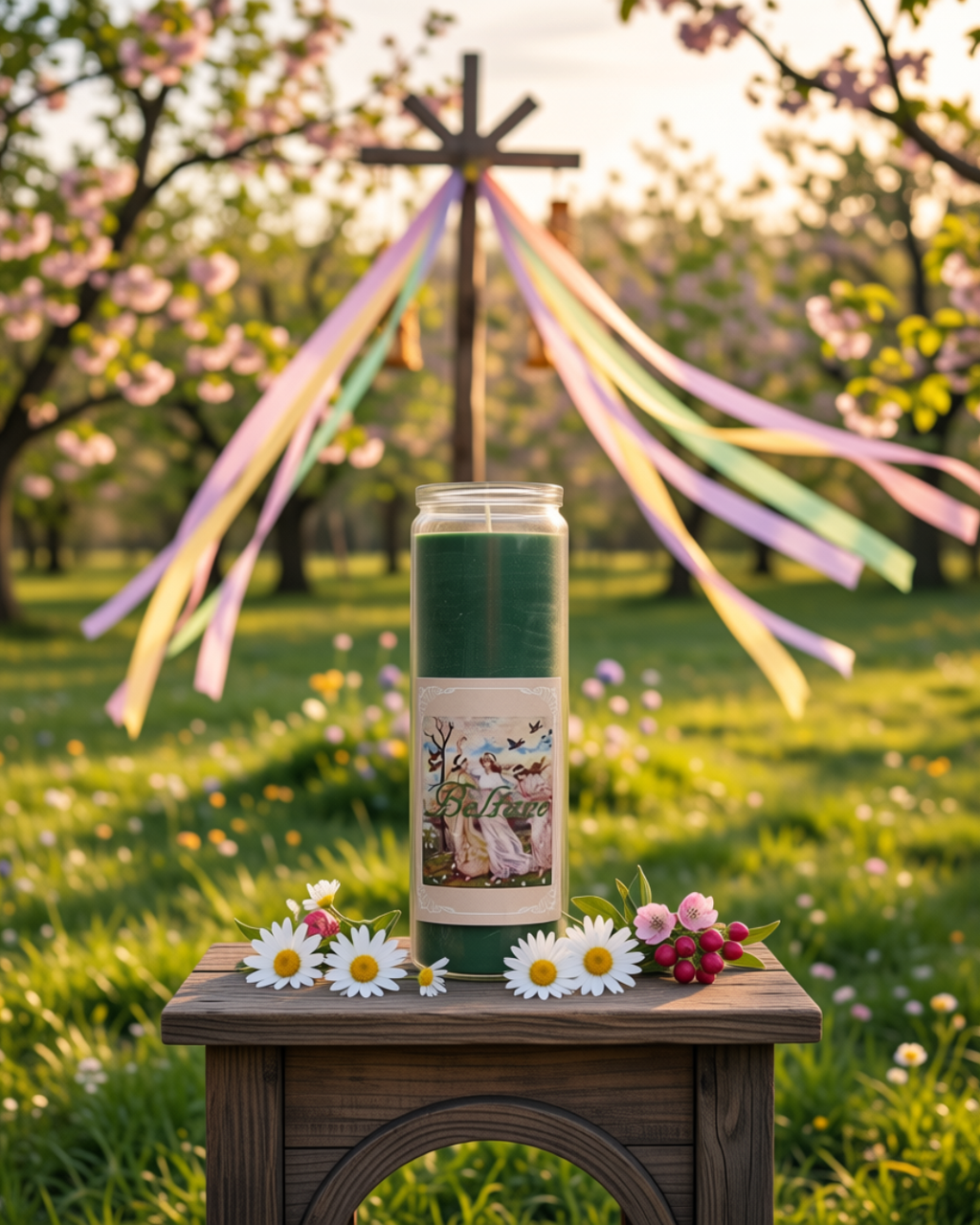 Bougie de la Roue de l'Année - Beltane