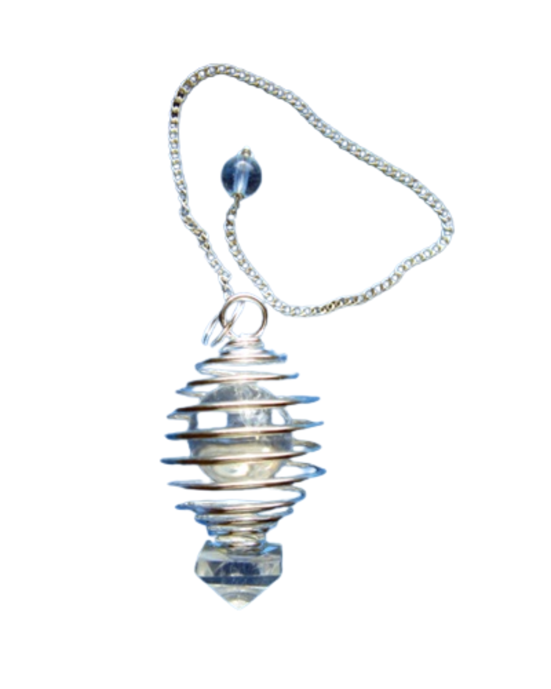 Pendule spirale avec cristal de roche