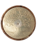 Porte-encens rond - Métal & Bois - Arbre de Vie