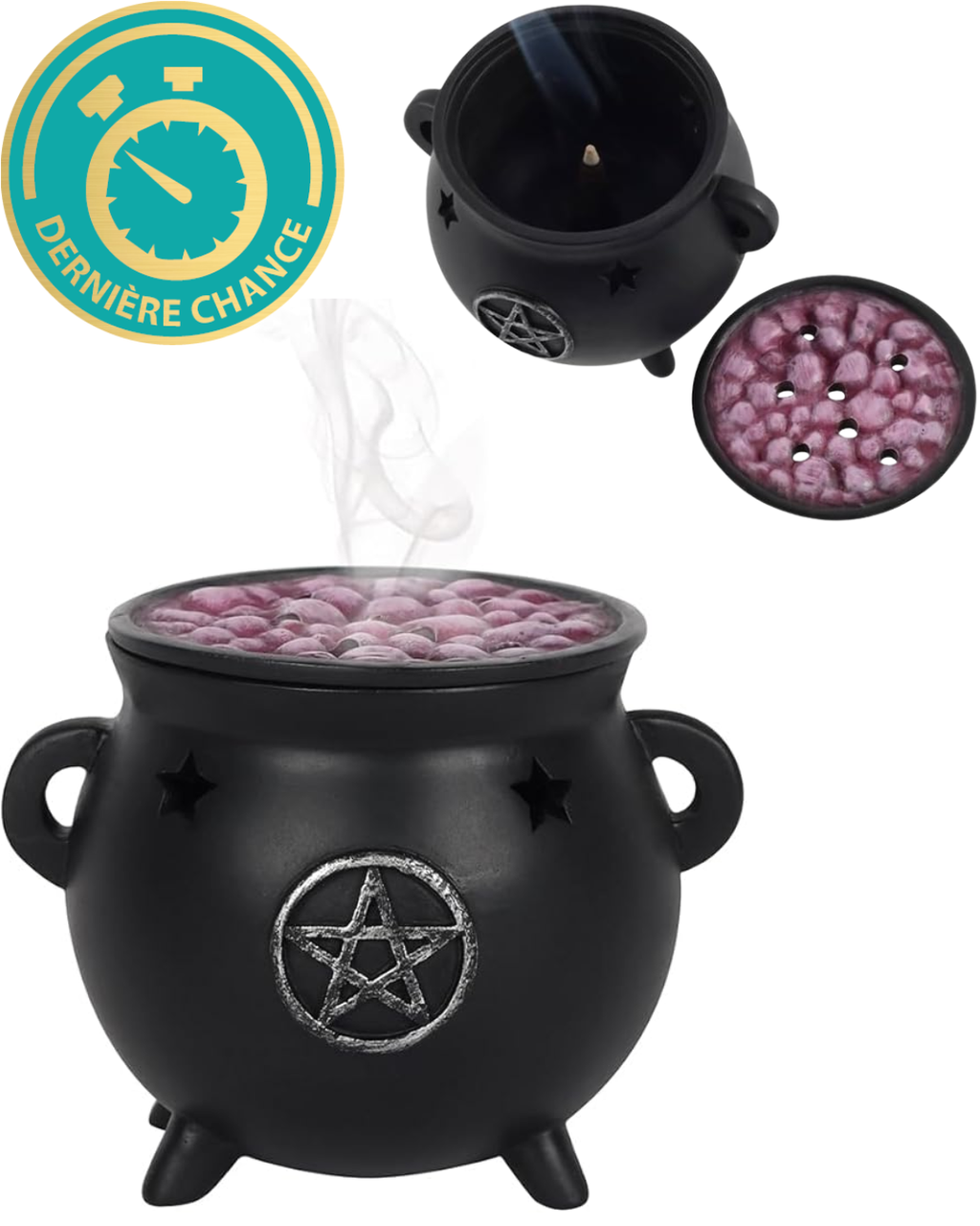 Brûle-encens - chaudron avec pentacle
