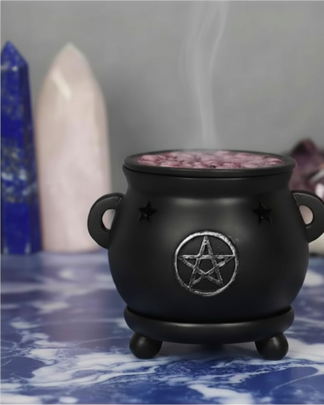 Brûle-encens - chaudron avec pentacle