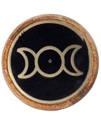 Porte-encens rond - Métal & Bois - Triple Lune