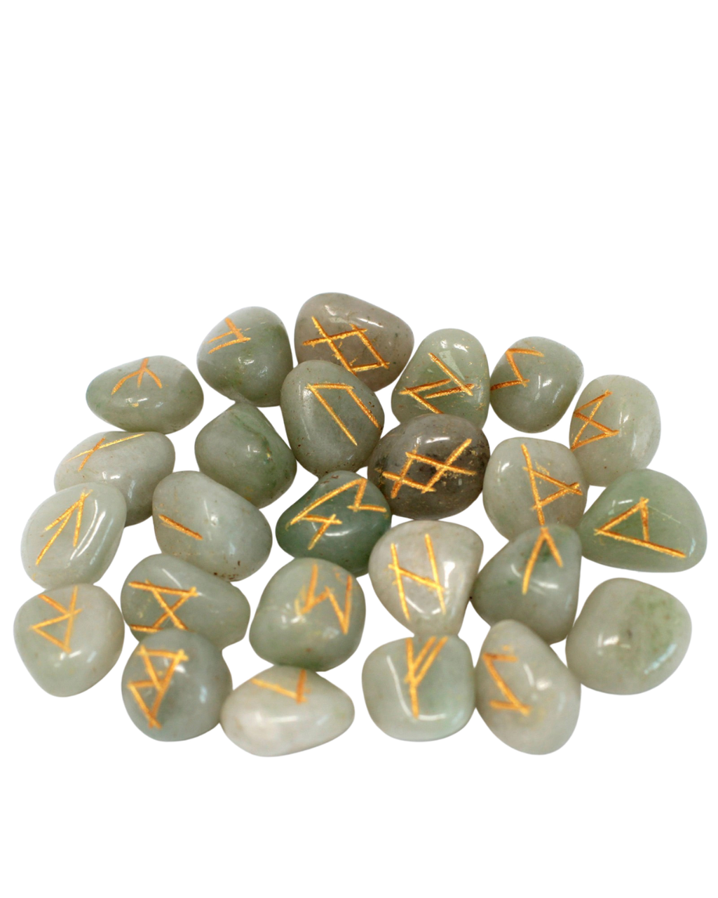 Runes nordiques en Aventurine Verte