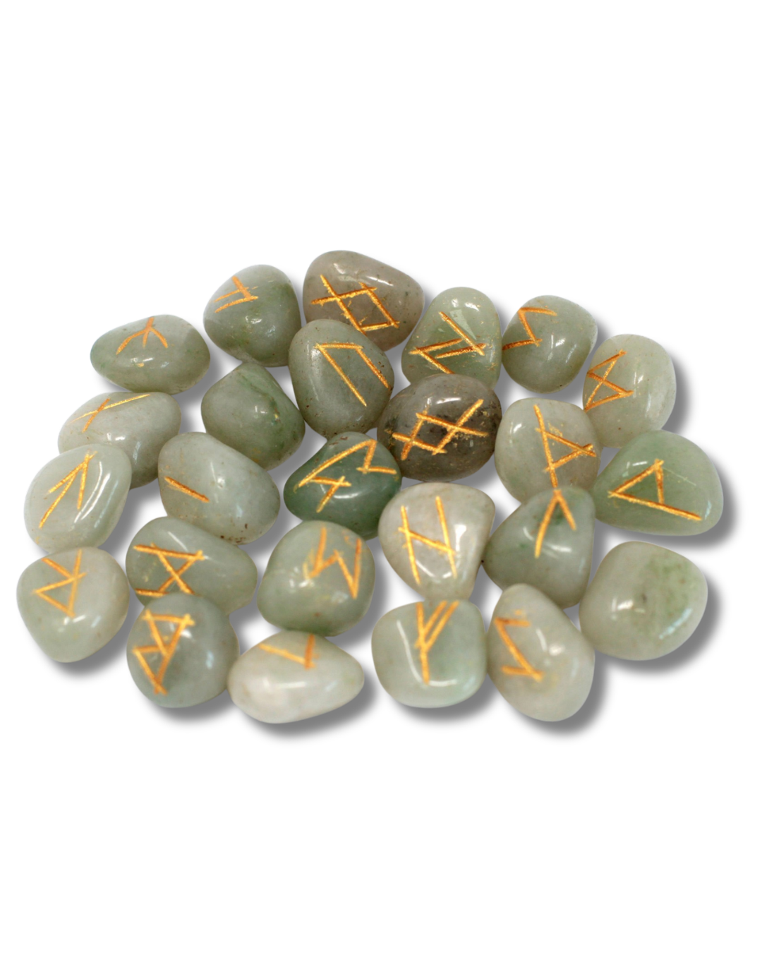 Runes nordiques en Aventurine Verte