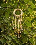 Carillon  - Clochettes sorcières, perles et clé