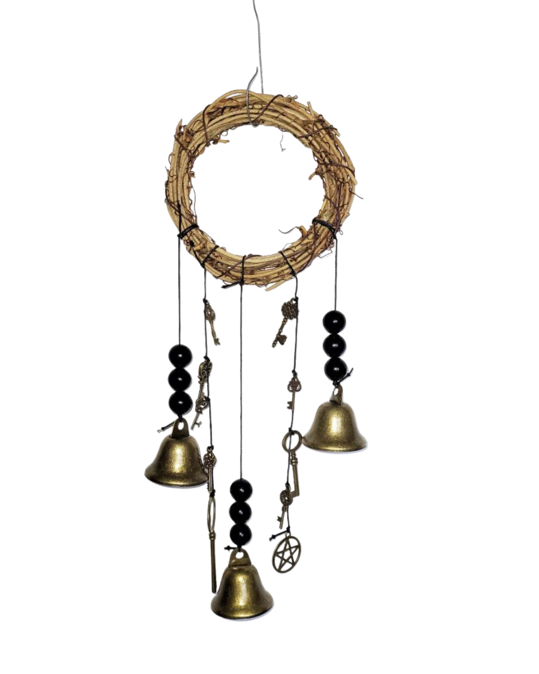Carillon - Clochettes sorcières, petites clés et pentacles