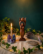 Statuette Déesse Triple Lune - en bois
