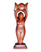 Statuette Déesse Triple Lune - en bois