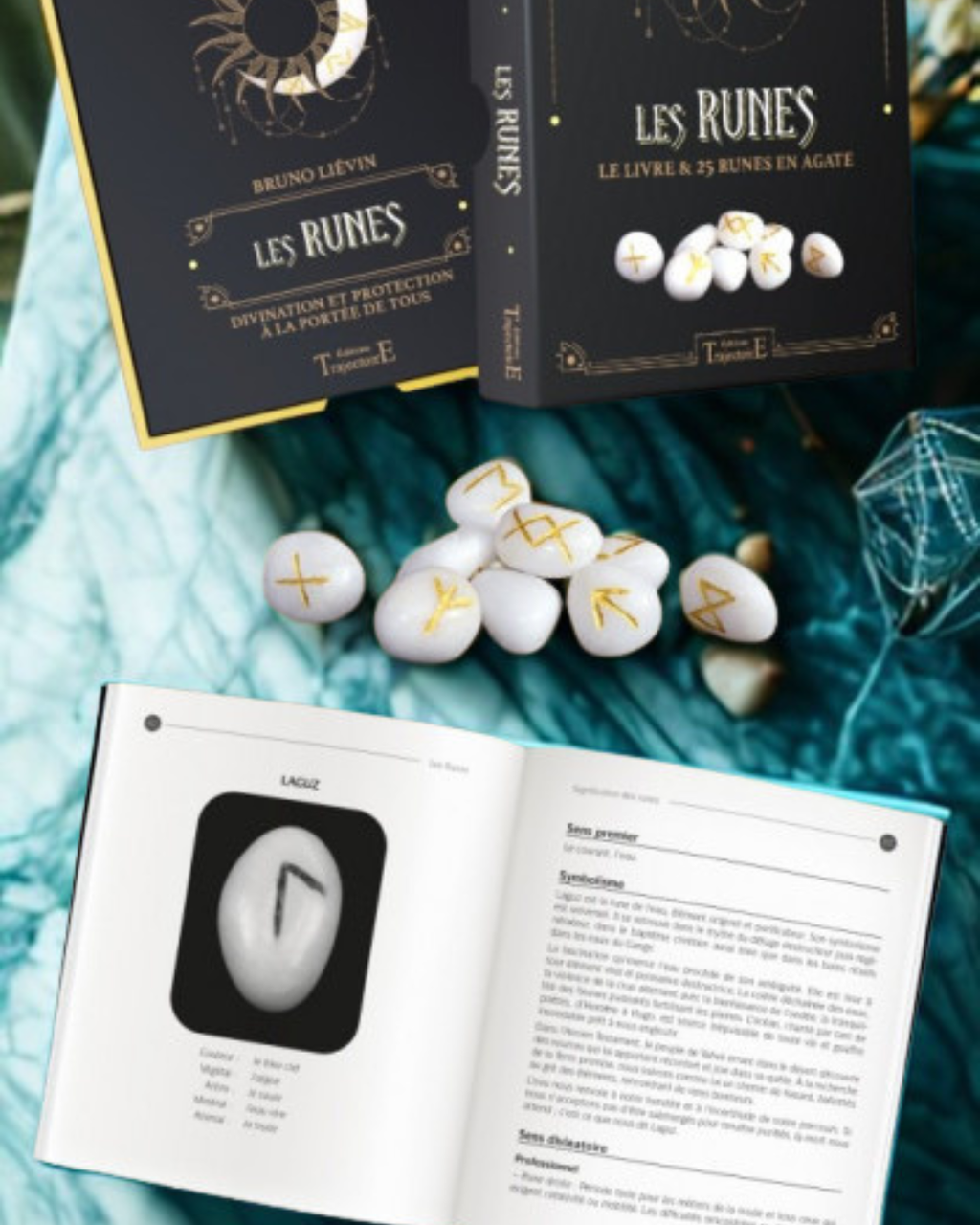 Les Runes - Coffret (avec runes en agate blanche)