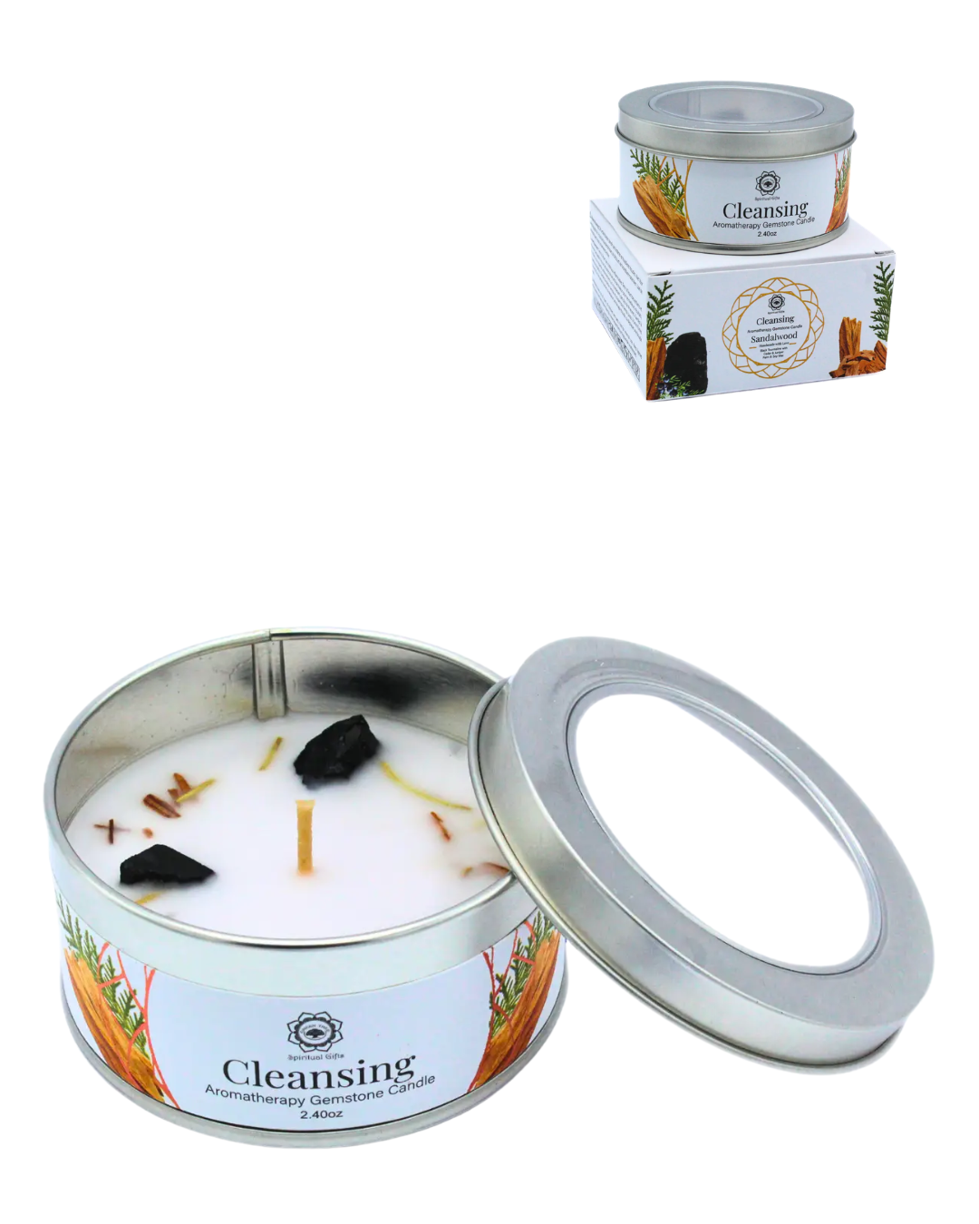 Bougie Santal & Tourmaline Noire - Nettoyage