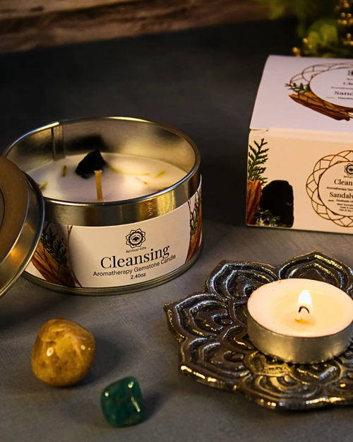 Bougie Santal & Tourmaline Noire - Nettoyage