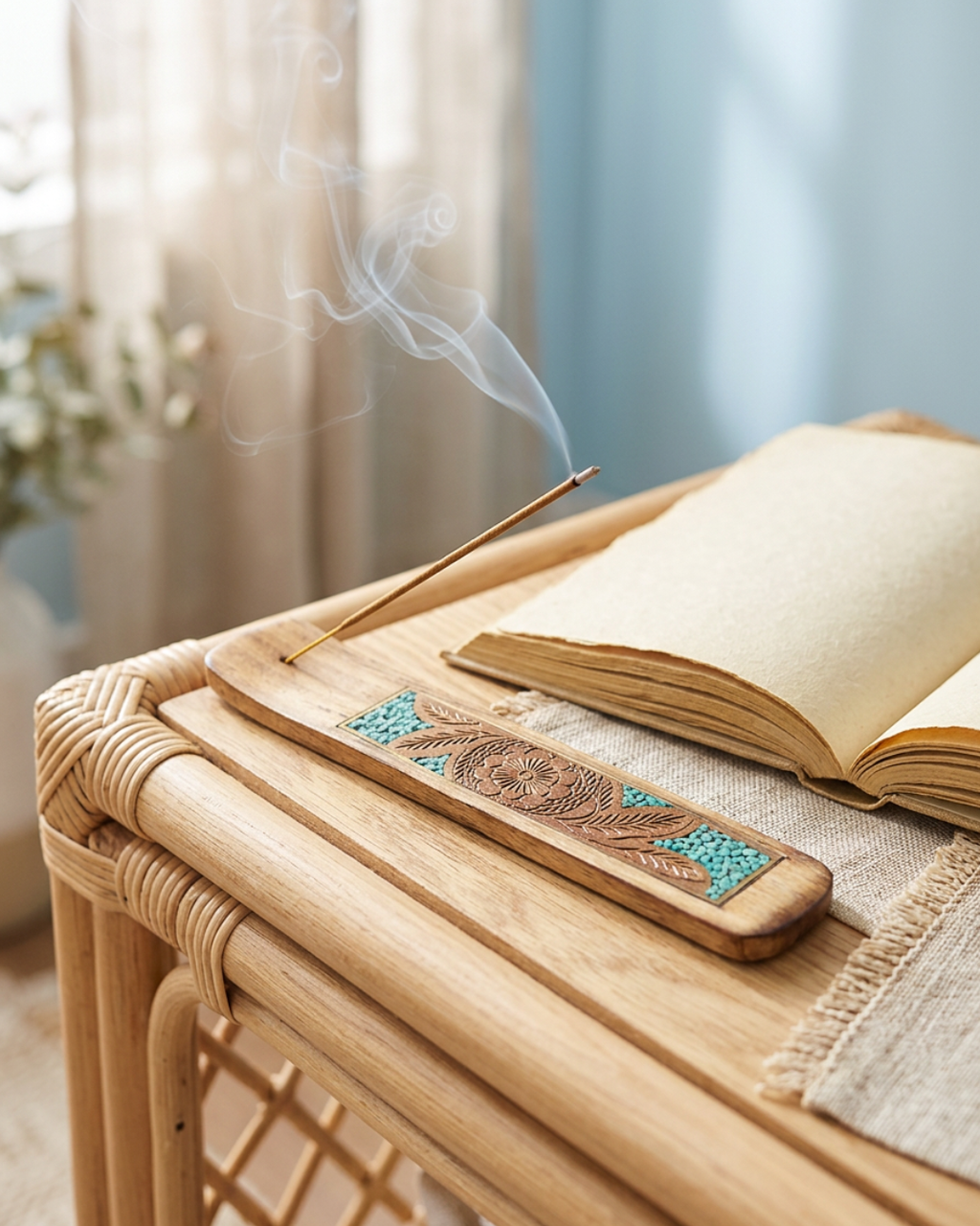 Porte-encens Amazonite et Attrape-rêves