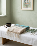 Châle de méditation - Crème à rayures