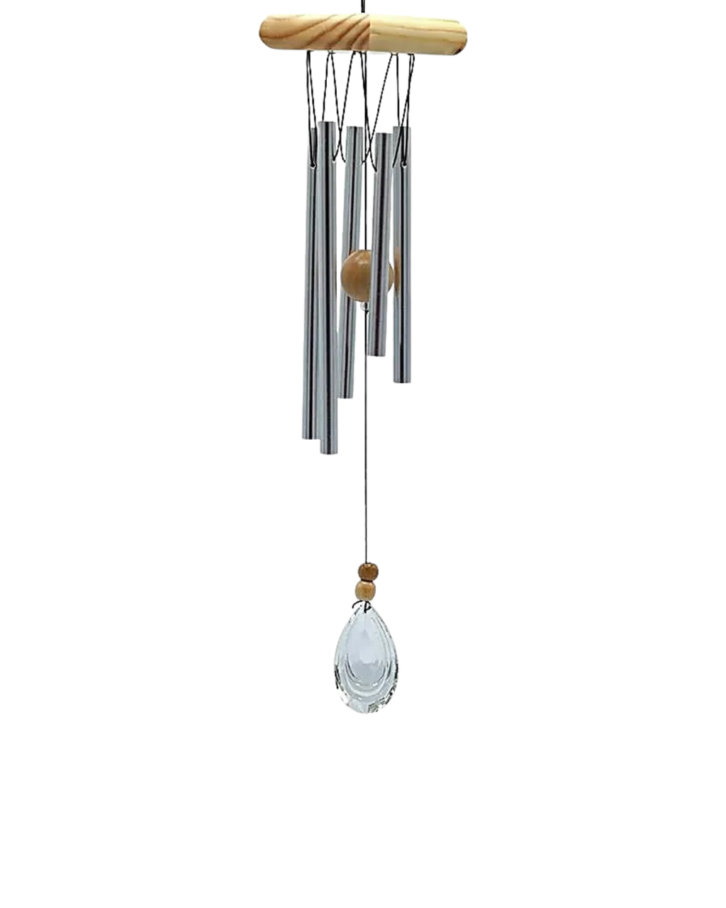 Carillon à vent 5 tubes métal bois cristal