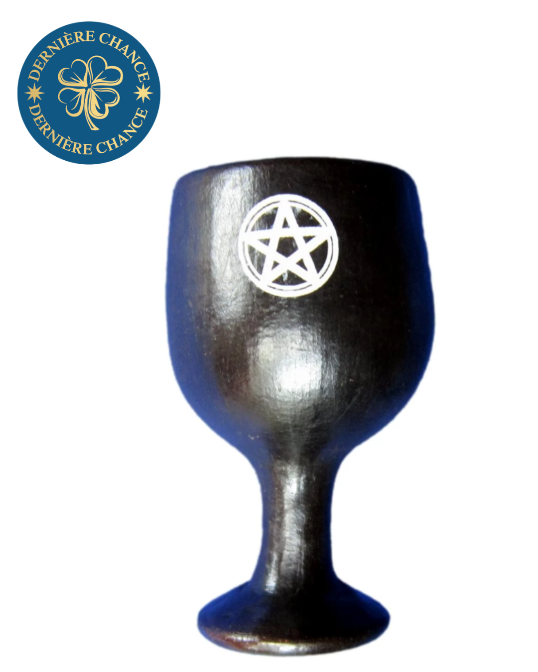 Calice en céramique - Noir avec pentacle