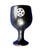 Calice en céramique - Noir avec pentacle