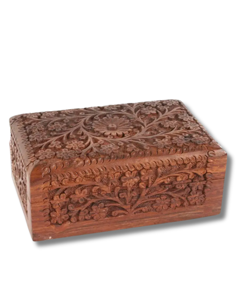 Coffret sculpté en bois de sheesham