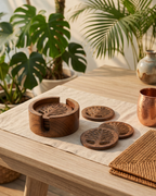 6 dessous-de-verre en bois de manguier