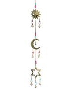 carillon soleil lune étoile laiton wicca cloche sorcière