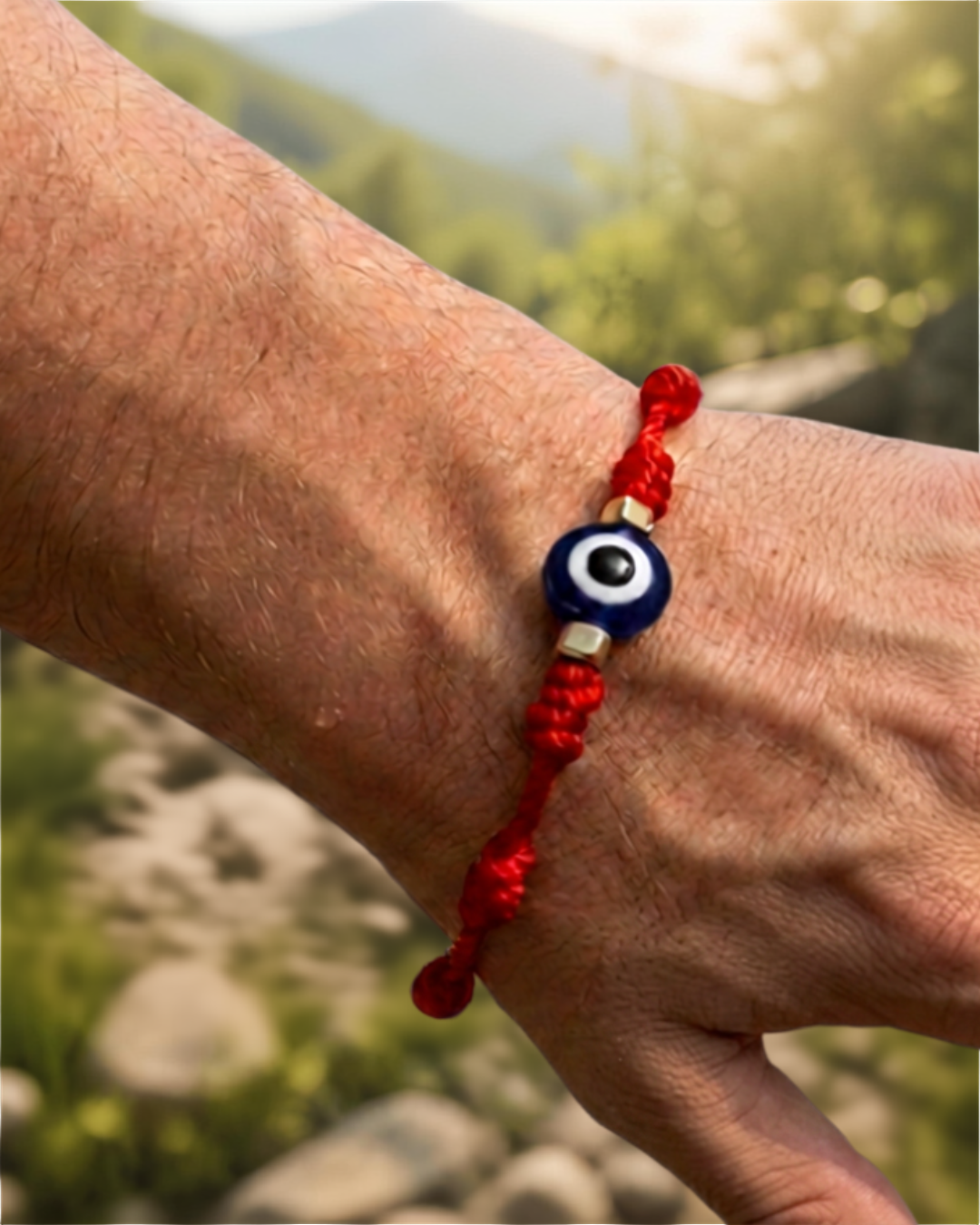 bracelet rouge 7 noeuds et oeil de nazar protection